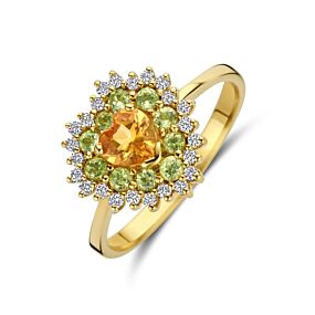 Ring Poppy - Citrien en Peridot