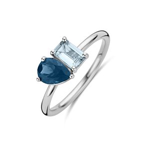 Ring Juliette - Sly Blue en London Blue Topaas - Small