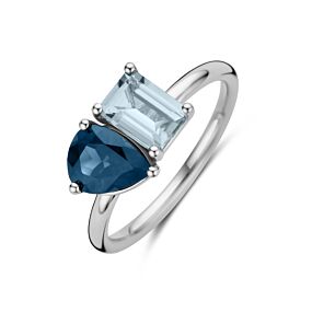 Ring Juliette - Sky Blue en London Blue Topaas - Medium