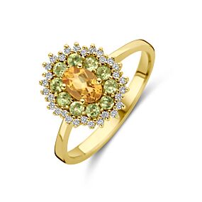 Ring Shannon - Citrien en Peridot